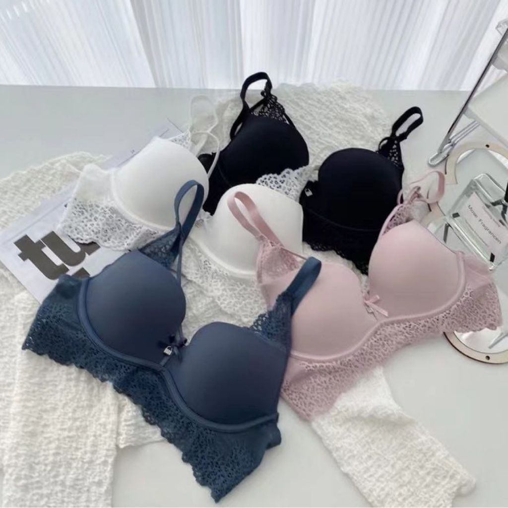 Áo Bra Nữ Phối Ren Hoa Có Gọng Mút Đệm Vừa, Áo Lót Nâng Ngực Chống Chảy Xệ C28
