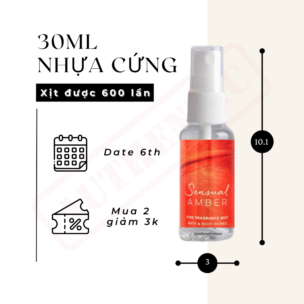 [Giá tốt T7/2024] Sensual Amber | Body mist Xịt thơm toàn thân | Bath and Body Works
