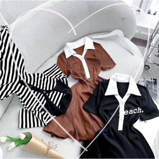 ĐẦM POLO VIỀN CỔ XẾP CHÂN