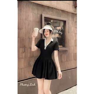 ĐẦM POLO VIỀN CỔ XẾP CHÂN