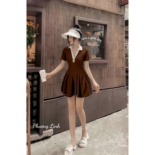 ĐẦM POLO VIỀN CỔ XẾP CHÂN