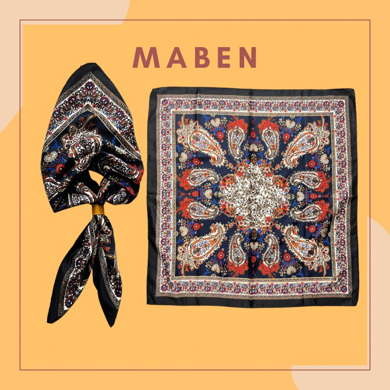 Khăn bandana hoa văn đối xứng vải polyester - Maben