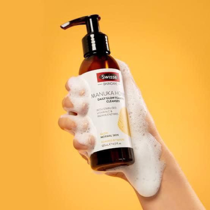 Sữa rửa mặt tạo bọt dạng gel từ mật ong Úc Swisse Manuka Honey Daily Glow Foaming Cleanser 120ml
