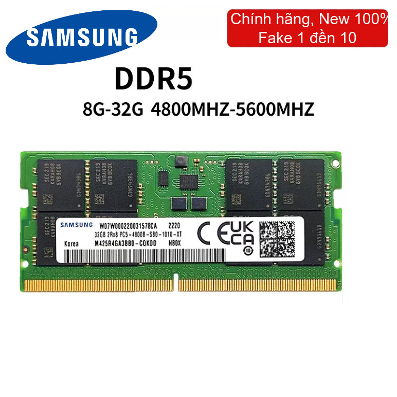 RAM DDR5  Laptop Samsung Crucial 4800MHz/5600MHz Memory 8GB 16GB 32GB Chính hãng PC5