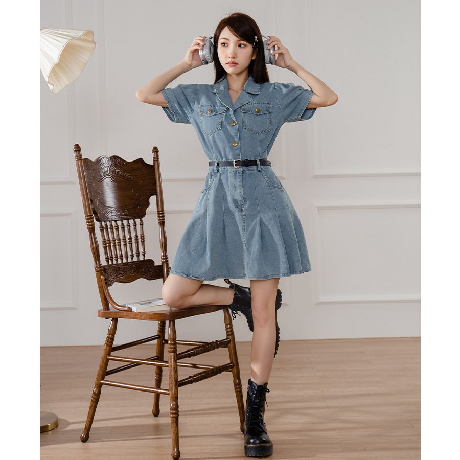 L592 Váy denim xuất dư của MAGIQWA