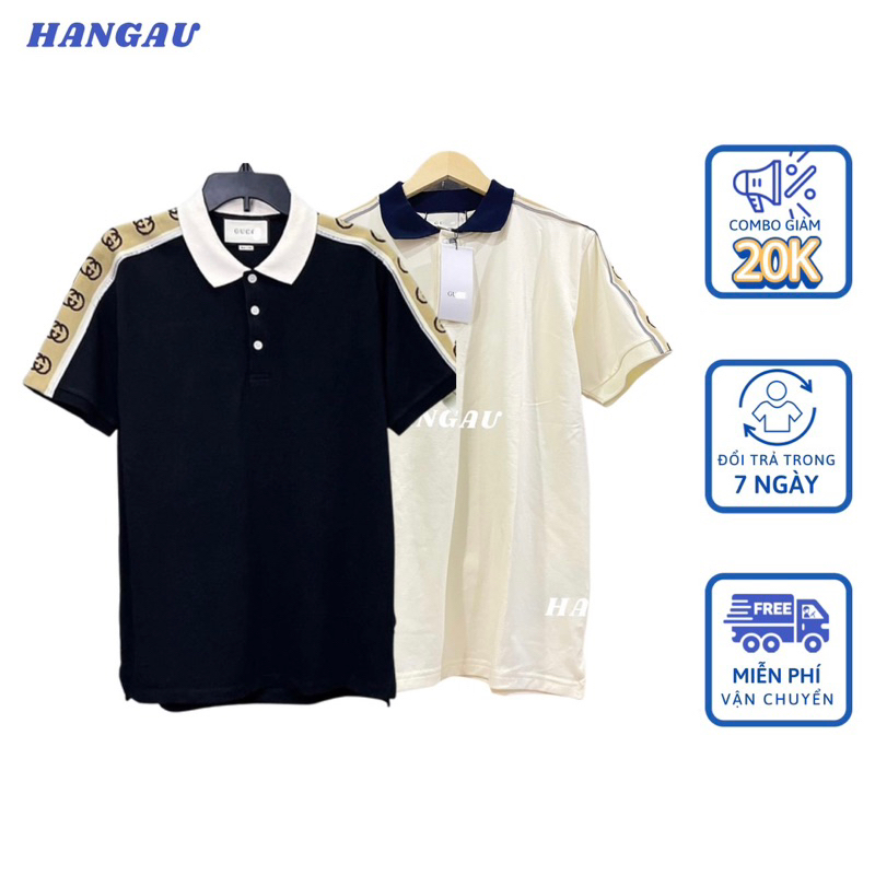 Áo Polo GC Phối Viền Phản Quang 💙 FREESHIP💙Áo polo GC bảo cá sấu đồ đôi nam nữ