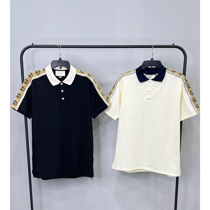 Áo Polo GC Phối Viền Phản Quang 💙 FREESHIP💙Áo polo GC bảo cá sấu đồ đôi nam nữ