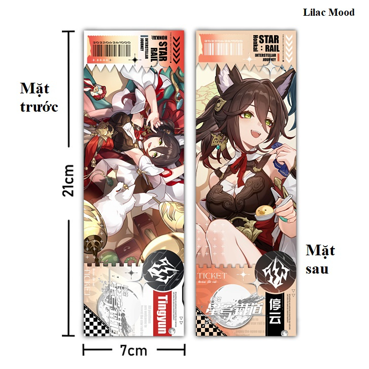 Honkai Star Rail | Bookmark đánh dấu trang vé thẻ laser hoa văn chéo blink  2023 / mẫu 1