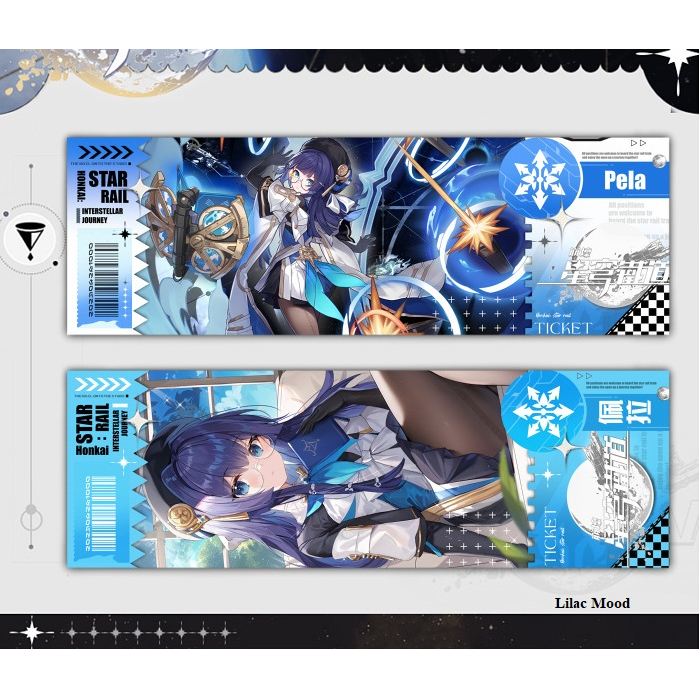 Honkai Star Rail | Bookmark đánh dấu trang vé thẻ laser hoa văn chéo blink  2023 / mẫu 1