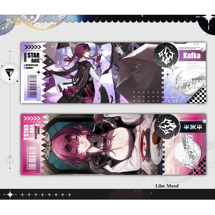 Honkai Star Rail | Bookmark đánh dấu trang vé thẻ laser hoa văn chéo blink  2023 / mẫu 1