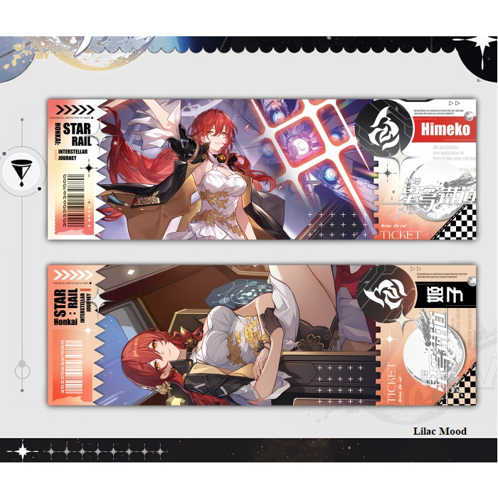 Honkai Star Rail | Bookmark đánh dấu trang vé thẻ laser hoa văn chéo blink  2023 / mẫu 1