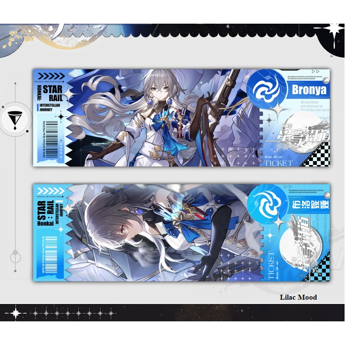 Honkai Star Rail | Bookmark đánh dấu trang vé thẻ laser hoa văn chéo blink  2023 / mẫu 1