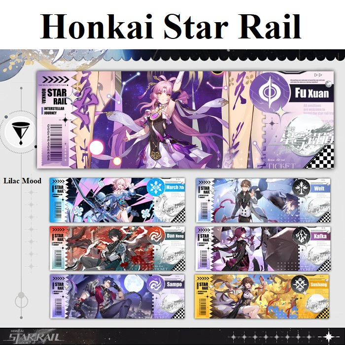 (sẵn - ra mẫu mới) Honkai Star Rail | Bookmark đánh dấu trang vé thẻ laser hoa văn chéo blink (mới) 2023 / mẫu 1