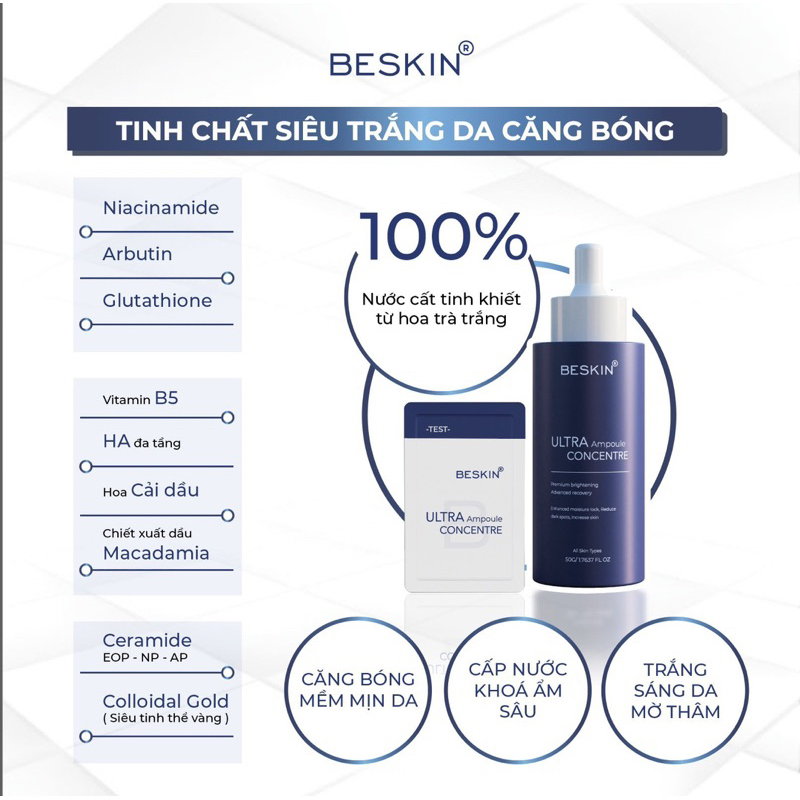 TINH CHẤT AMPOULE CĂNG BÓNG MỊN DA SIÊU TRẮNG