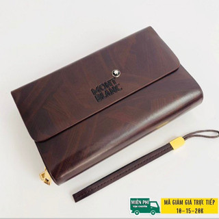 Ví kẹp nách nam Montblanc, Ví nam đựng thẻ montblanc , ví kẹp nách nam 2 khoá đồng, có dây cầm tay sang trọng