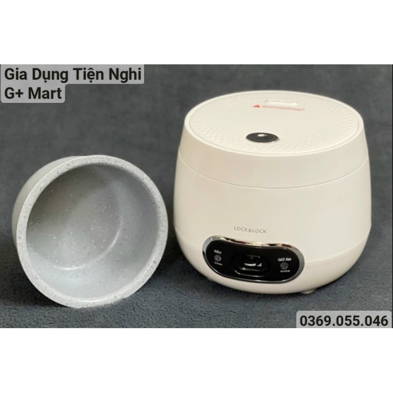 Nồi Cơm Điện Mini Lòng Dày LOCK&LOCK EJR426WHT 250W 0,8L Bảo hành 12 tháng - Giadungtiennghigmart