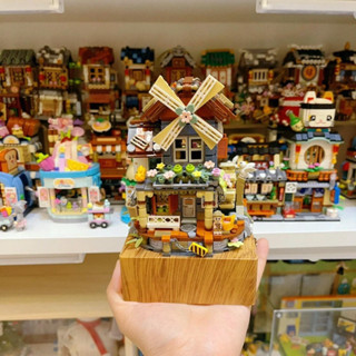 Bộ đồ chơi lắp ráp mô hình hộp nhạc cối xay gió-1239 hãng LOZ