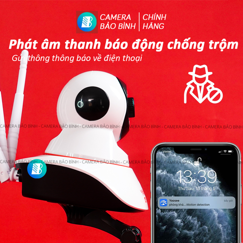 Camera Yoosee 3 Râu 11 Led 5.0Mpx | Camera Wifi 360 - Đàm Thoại - Xem Đêm Có Màu | Camera Bảo Bình