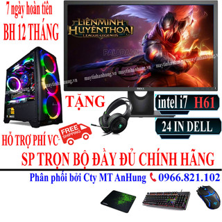Bộ máy tính intel i7 màn 24 Dell CAO CẤP chuyên game cf, lol, fifa, pubg, gata 5, Genshin Impact ...