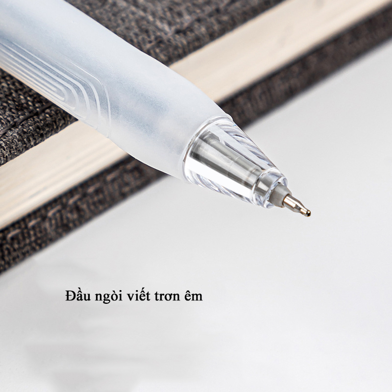 Bút gel Deli A524 thiết kế trong suốt dạng nắp ngòi 0,5mm viết êm trơn