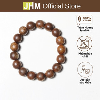 Vòng tay trầm hương dành cho nam 12ly, 17 hạt 100% trầm tóc tự nhiên JHM mang lại may mắn, sức khỏe