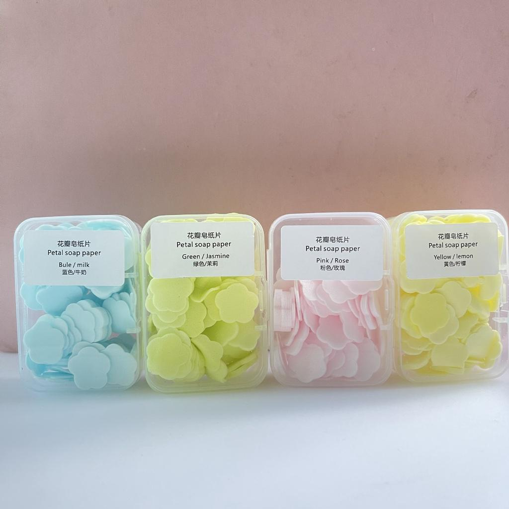 Xà Bông Rửa Tay Hình Bông Hoa, Xà Phòng Giấy Bỏ Túi Đi Du Lịch Đi Ra Ngoài Tiện Lợi