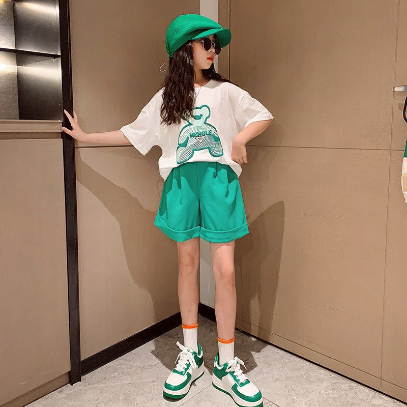 Bộ quần áo cotton hè "RABBIT" 14-45kg cho bé gái 4-14 tuổi. Xinh xắn đáng yêu. Hàng may kỹ. STG17