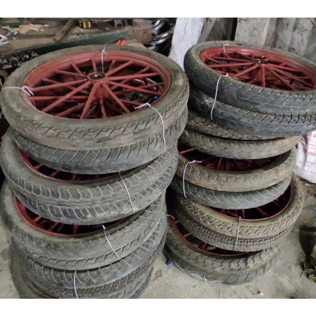 Bánh xe ba gác, bánh xe cải tiến, bánh Xe lôi, bánh xe thồ, bánh xe bò, 14 nan hoặc 18 nan x 1.1m pi28 Dùng Bi 6205