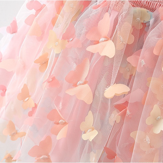 Váy 2 dây cho bé gái MINTSCLOSET Mint's Closet váy công chúa hồng phấn cánh bướm cho bé gái 1 2 3 4 5 tuổi - GV0126