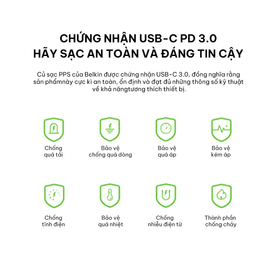 Củ sạc Belkin 25W PD 3.0 & PPS - WCA004dqWH WCA004krWH - hàng hãng phân phối