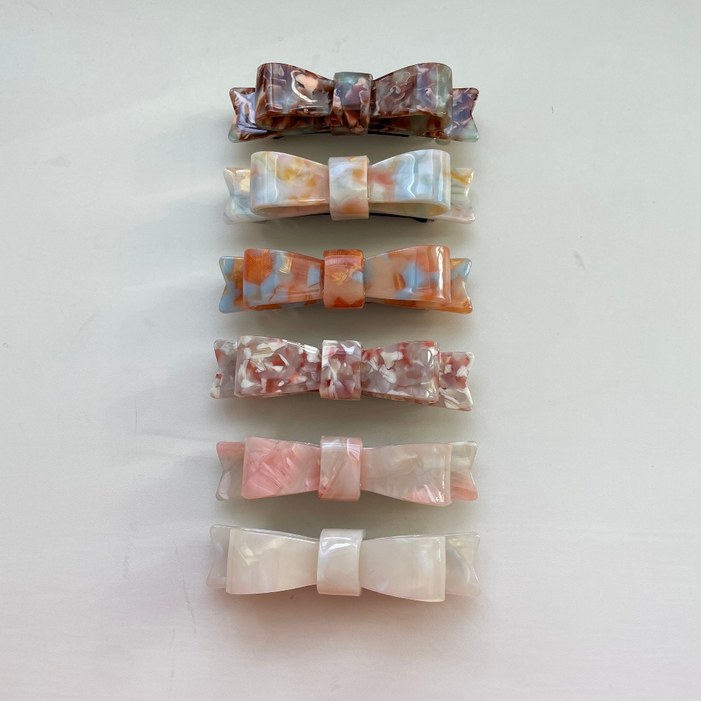 Kẹp tóc bấm hình nơ đáng yêu Modleaf Gift ribbon pin Hàn Quốc