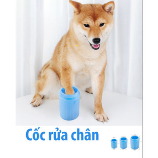 Cốc rửa chân chó mèo,vệ sinh thú cưng