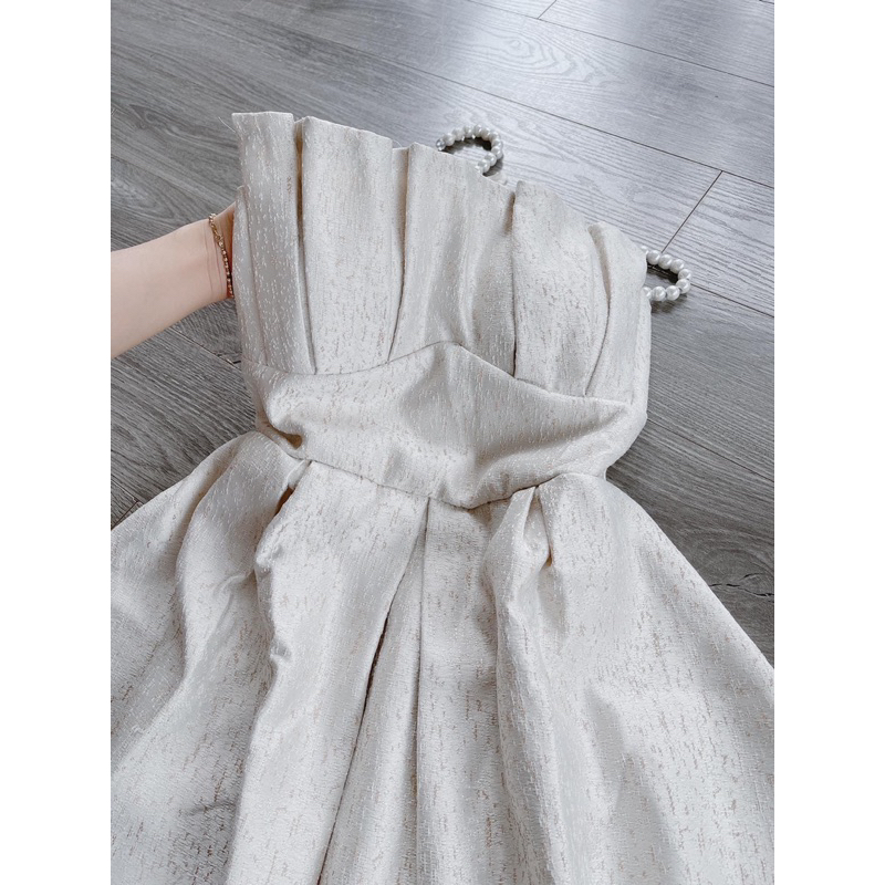 Đầm TAFTA XOÈ XẾP CÚP NGỰC TÙNG XOÈ DÁNG DÀI Sẵn Shop