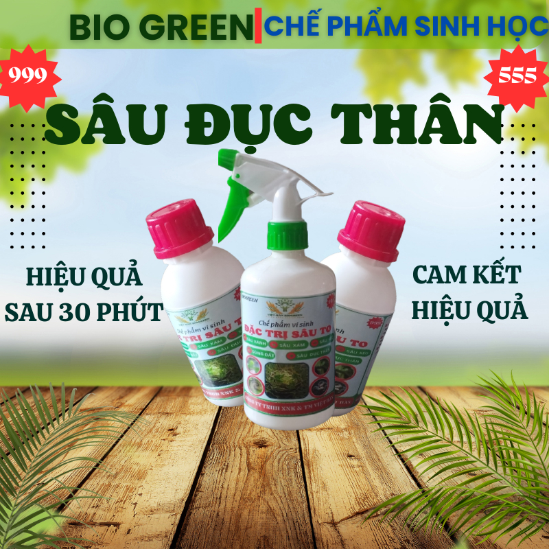 Sâu đục thân,chế phẩm sinh học biogreen555 diệt rầy sinh học trị nhện đỏ sâu các loại rệp sáp,bọ trĩ phá rau, hoa..