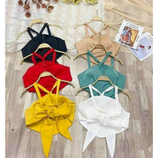 Áo yếm phi lụa cột nơ MAU1003200 mới