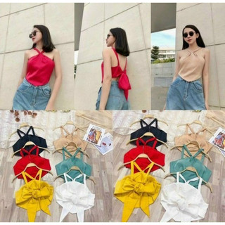 Áo yếm phi lụa cột nơ MAU1003200 mới