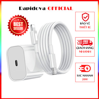 Bộ Sạc Nhanh PD 20W Củ Cáp Sạc Nhanh 20W Cam Kết Tốc Độ Sạc Bảo hành lỗi 1 đổi 1( đổi mới 100%) - Rapidova