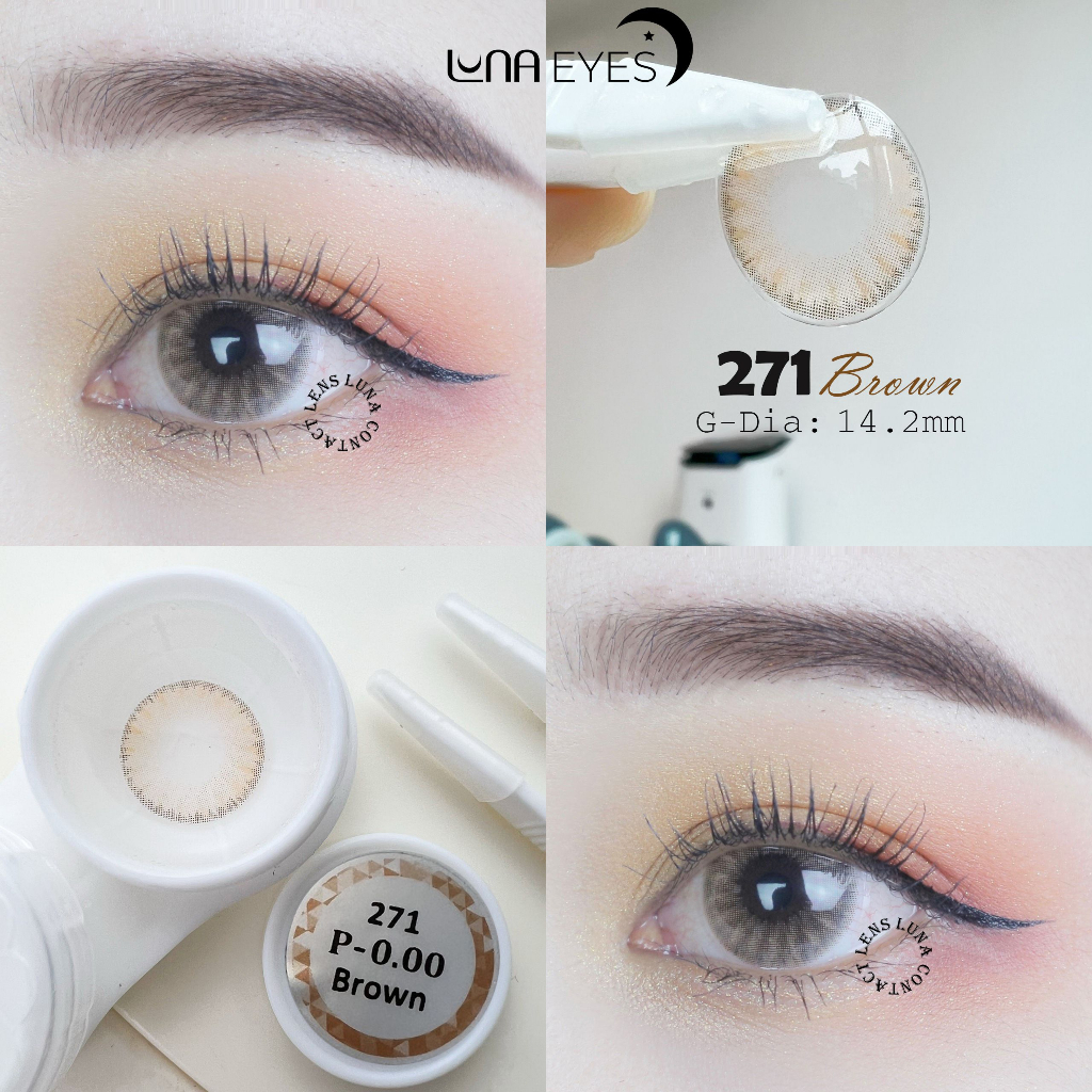 Kính áp tròng LUNA EYES 271 BROWN (FB-253) - Lens size vừa