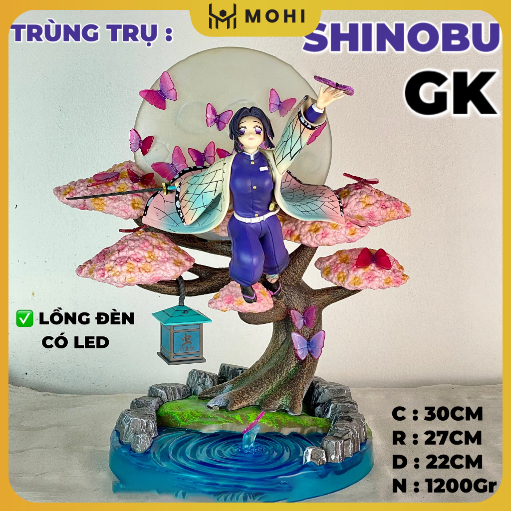 - Mô hình trùng trụ Shinobu Kochou cao 30CM - Kimetsu no yaiba figure - Trùng trụ shinobu GK có LED