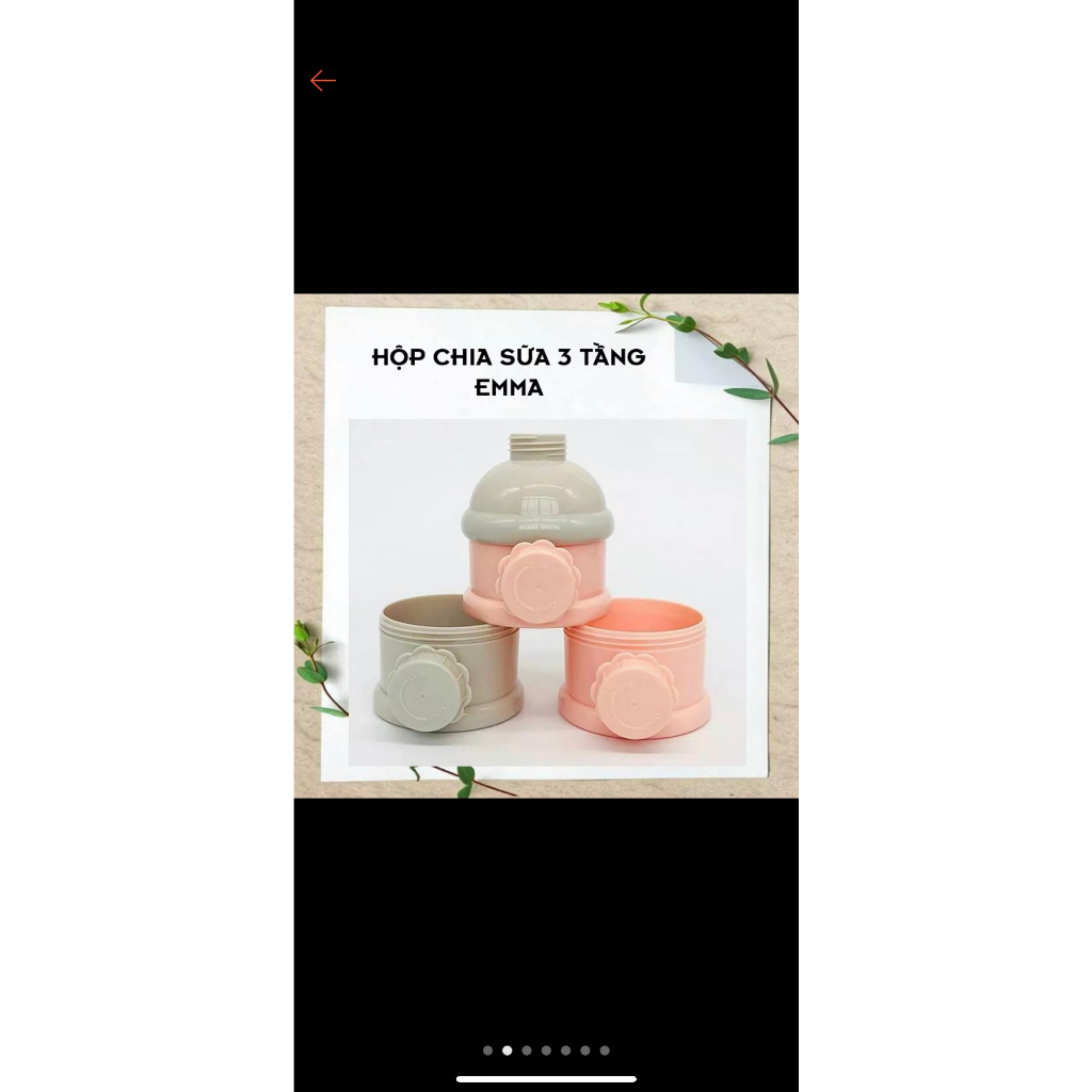 Bình chia sữa 3 ngăn EMMA KIDS - Hộp chia sữa, đựng đồ ăn dặm cho bé