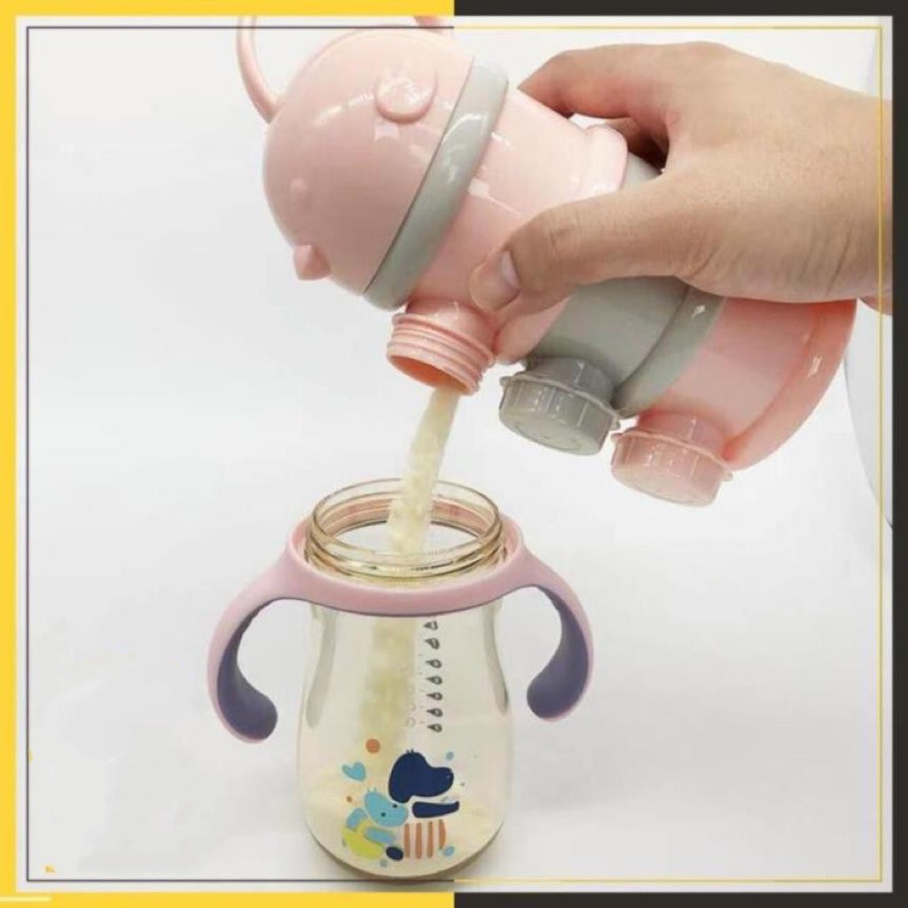 Bình chia sữa 3 ngăn EMMA KIDS - Hộp chia sữa, đựng đồ ăn dặm cho bé