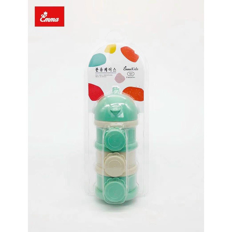 Bình chia sữa 3 ngăn EMMA KIDS - Hộp chia sữa, đựng đồ ăn dặm cho bé