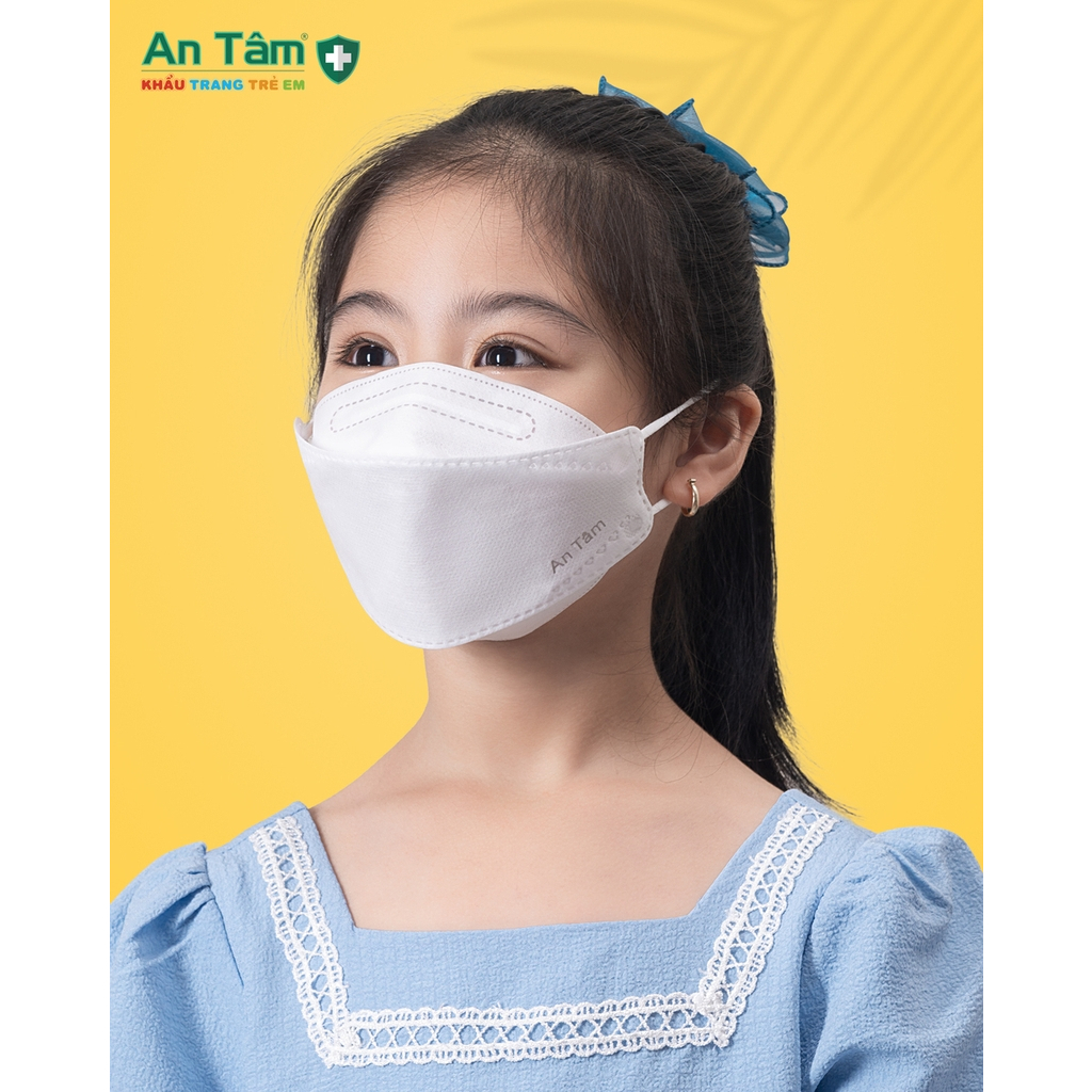 Khẩu Trang KF94 An Tâm trẻ em - Khẩu Trang 4d cho bé không đau tai, vải không dệt - Thùng 300 cái
