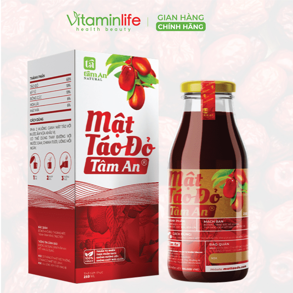 Mật táo đỏ Original Tâm An Bổ máu và Thuần chay 250ml