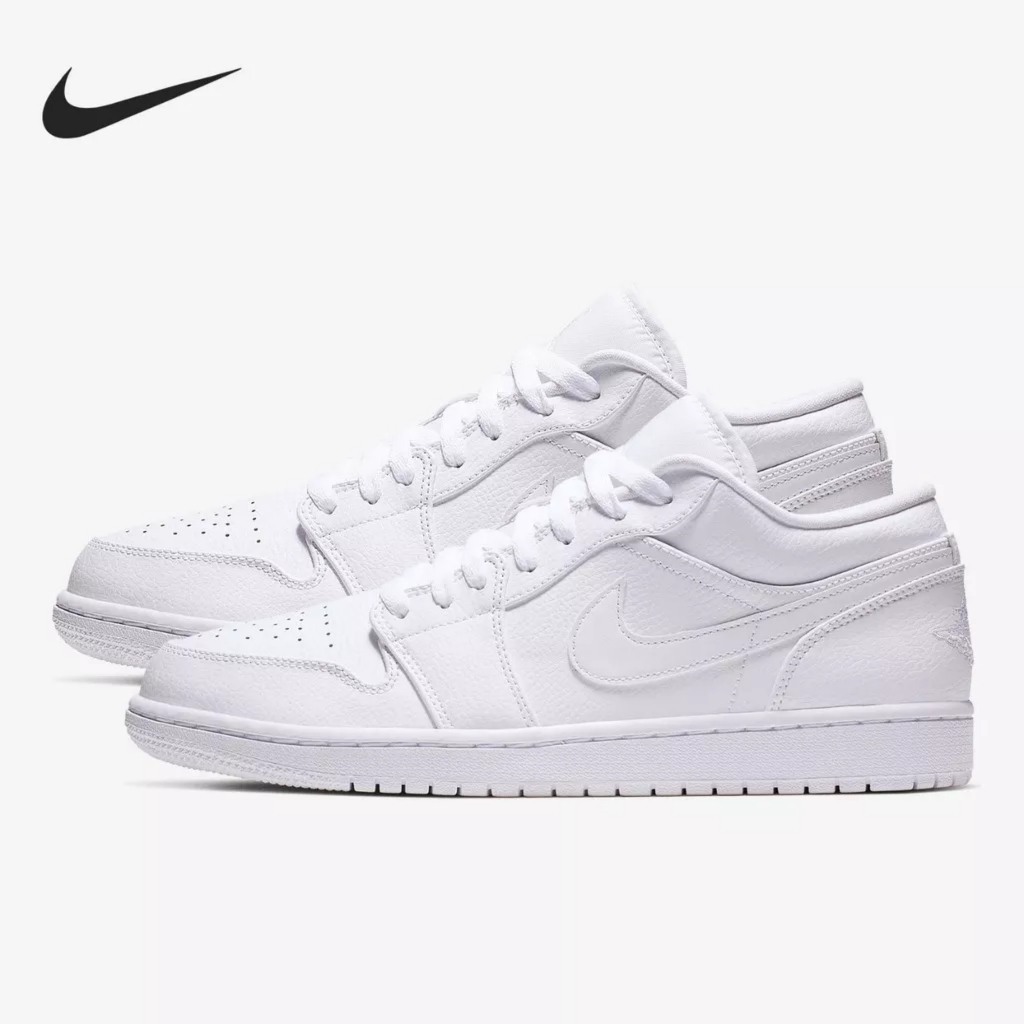 Giày Thể Thao Jordan Low White Cổ Thấp Bản Quản Châu - Giày Sneakers AIR JORDAN 1 Low Trắng Cao Cấp Full Box Bill