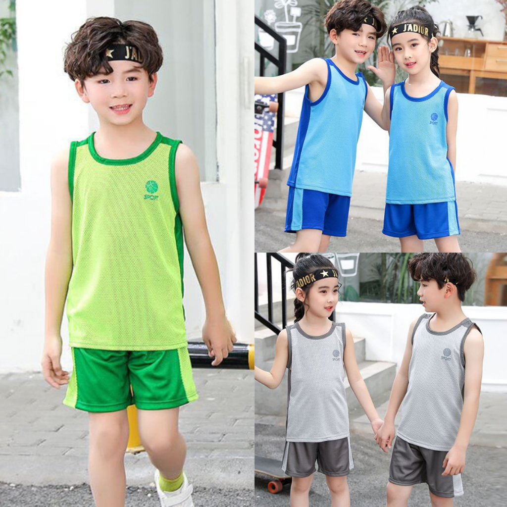 Bộ Ba Lỗ Bé Trai Bé Gái 20-50kg vải Lưới thoáng khí, Bộ Đồ Sát Nách Cho Bé Từ 4-15 Tuổi