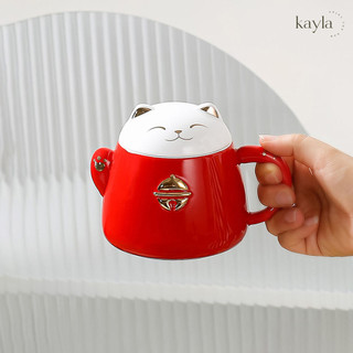 Ly sứ mèo thần tài may mắn