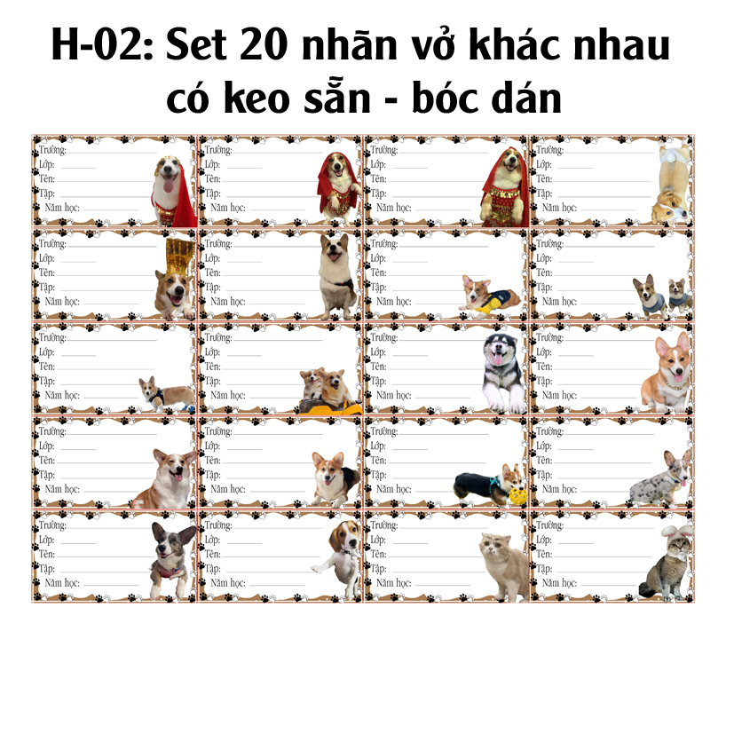 Nhãn vở meme Dogs- Chó - Nhãn dán meme hình con chó dễ thương