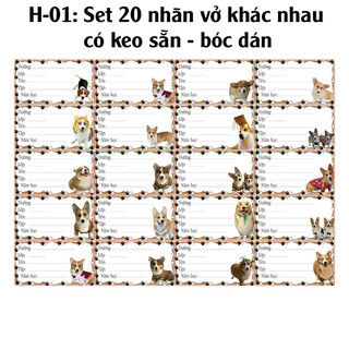 Nhãn vở meme Dogs- Chó - Nhãn dán meme hình con chó dễ thương