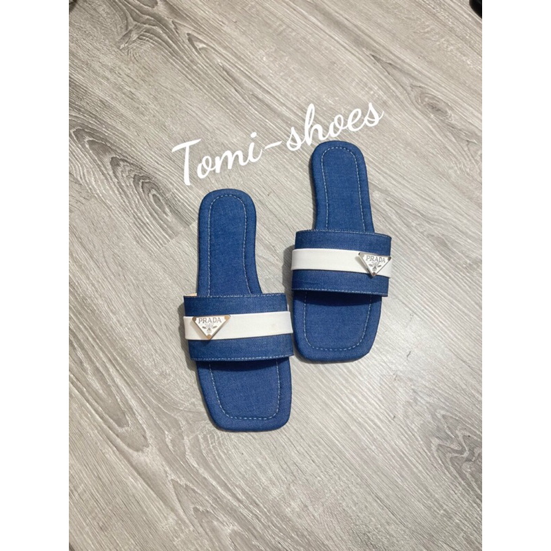 Dép bệt nữ quai ngang phối màu kèm khuy siêu xinh có size lớn từ 35 đến 45 - TOMISHOES